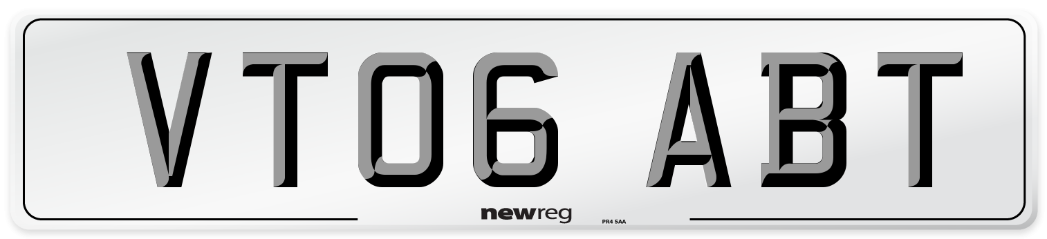 VT06 ABT Number Plate from New Reg